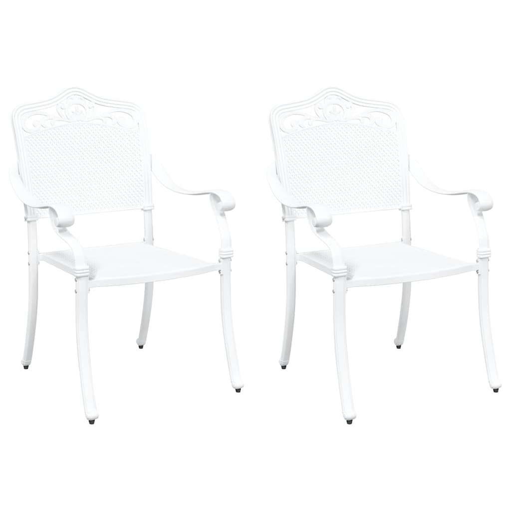Gartenstuhl 2 pcs Weiß 55 x 56,5 x 91cm Aluminium