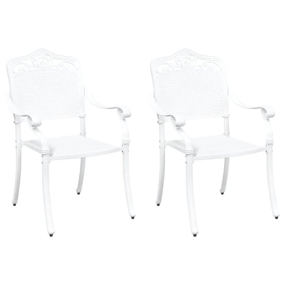 Gartenstuhl 2 pcs Weiß 55 x 56,5 x 91cm Aluminium