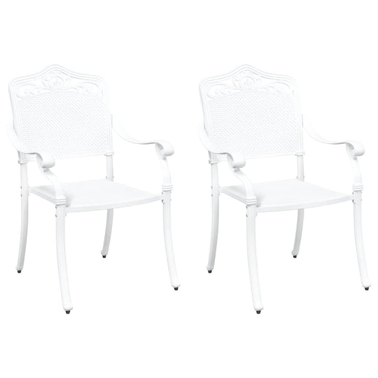 Gartenstuhl 2 pcs Weiß 55 x 56,5 x 91cm Aluminium