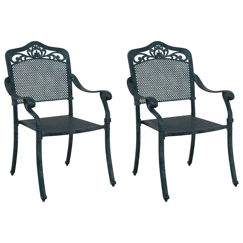 Gartenstuhl 2 pcs Grün 55 x 56,5 x 91cm Aluminium