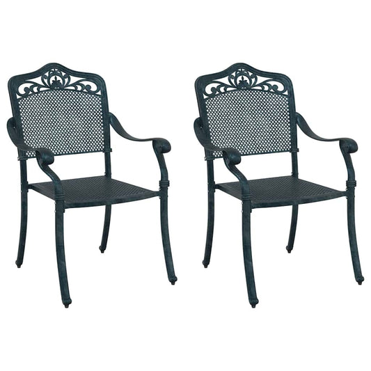 Gartenstuhl 2 pcs Grün 55 x 56,5 x 91cm Aluminium