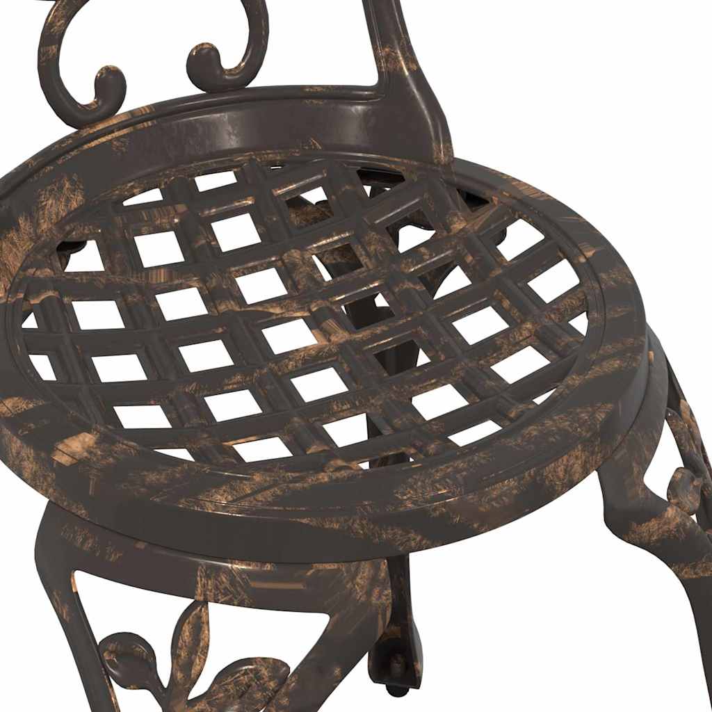 Garten Bistro Set 3 pcs Bronze Aluminium
