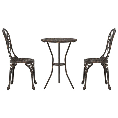 Garten Bistro Set 3 pcs Bronze Aluminium