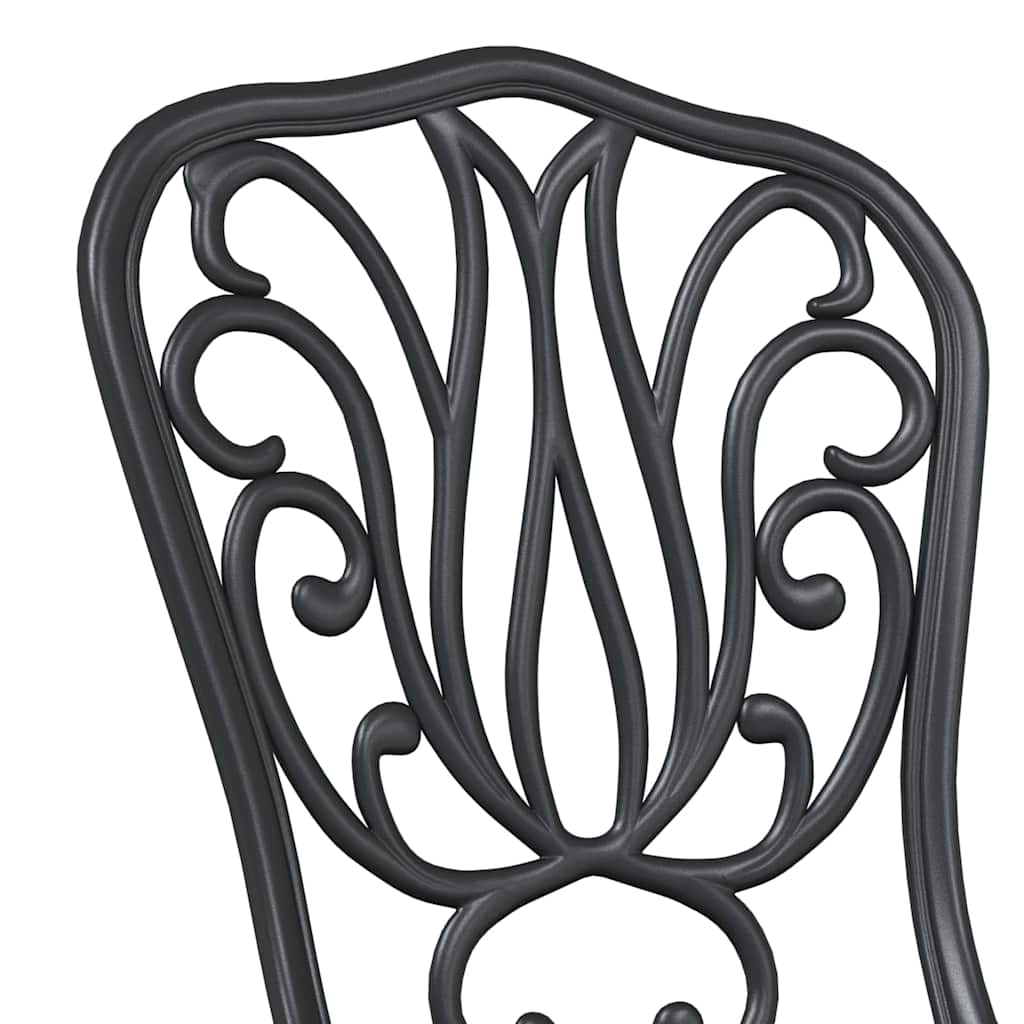 Garten Bistro Set 3 pcs Schwarz Aluminium