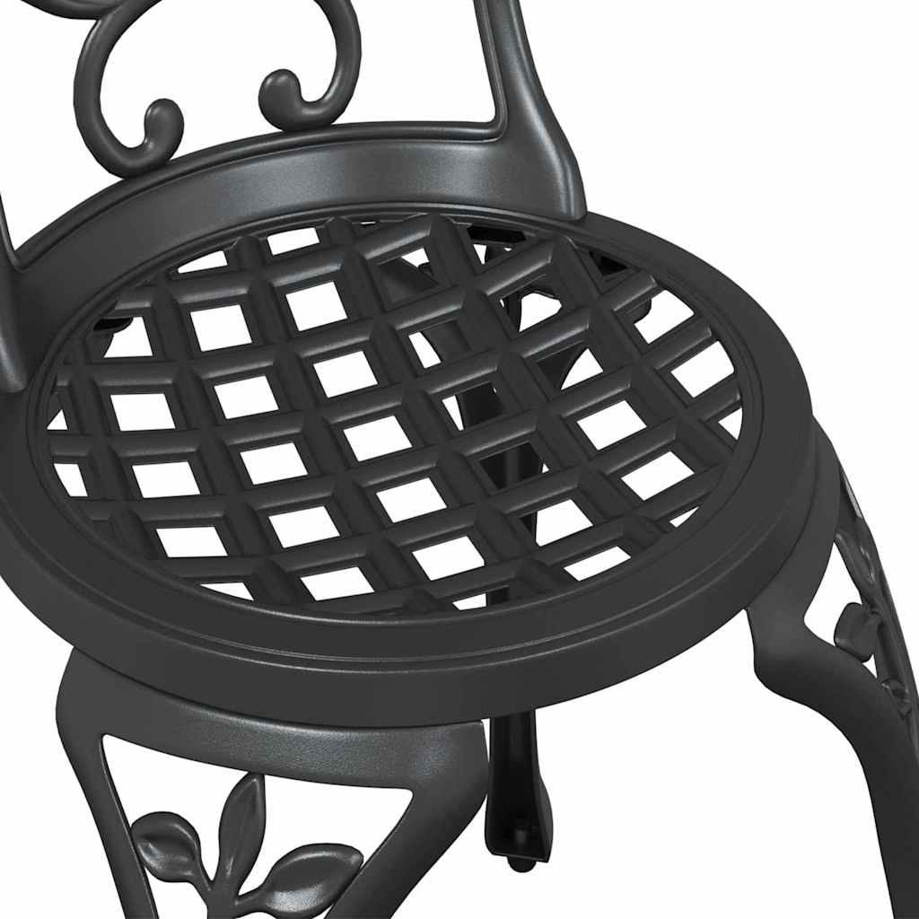 Garten Bistro Set 3 pcs Schwarz Aluminium