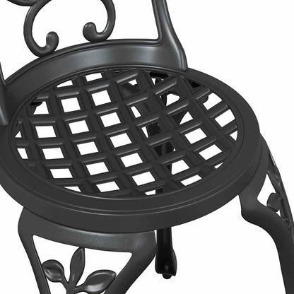 Garten Bistro Set 3 pcs Schwarz Aluminium