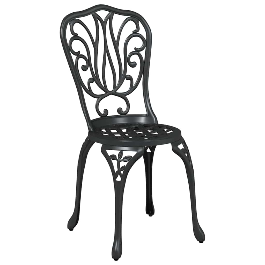 Garten Bistro Set 3 pcs Schwarz Aluminium