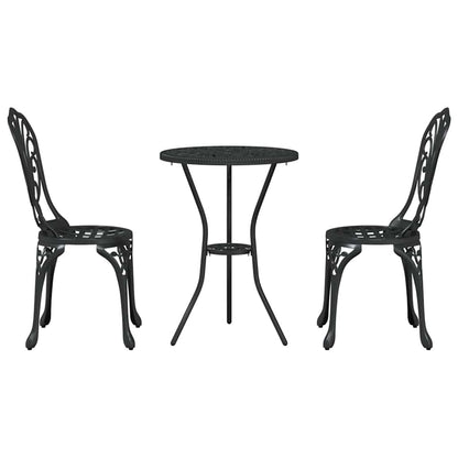 Garten Bistro Set 3 pcs Schwarz Aluminium