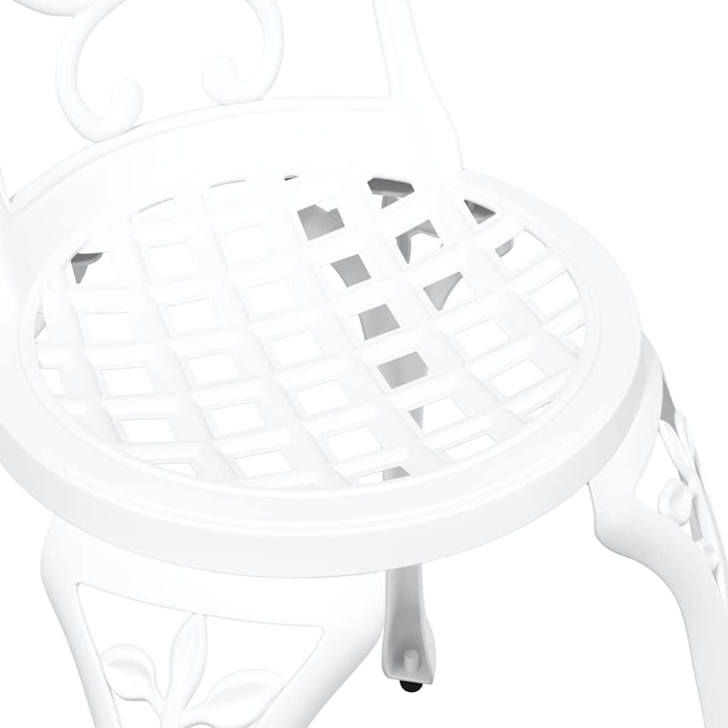 Garten Bistro Set 3 pcs Weiß Aluminium