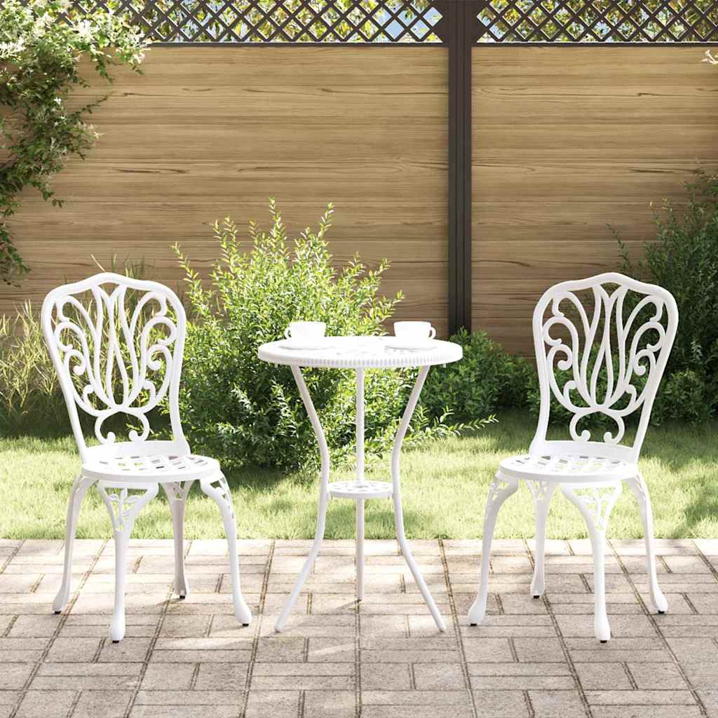 Garten Bistro Set 3 pcs Weiß Aluminium
