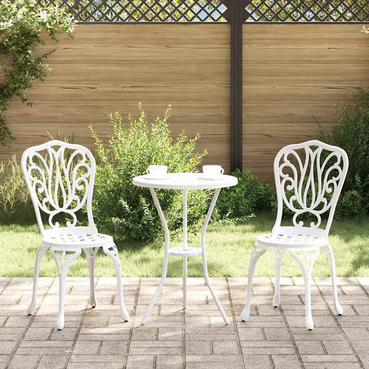 Garten Bistro Set 3 pcs Weiß Aluminium