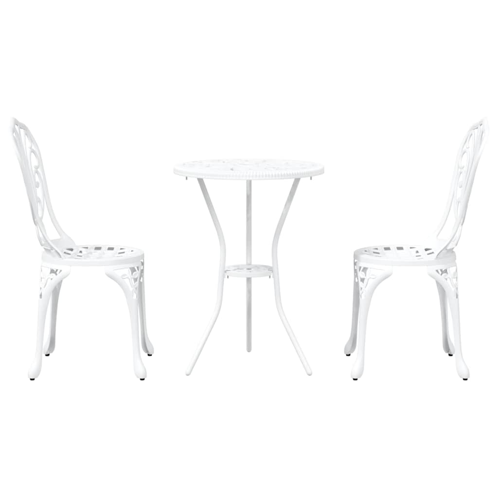Garten Bistro Set 3 pcs Weiß Aluminium