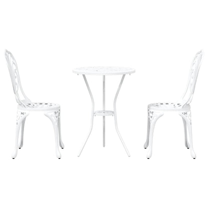 Garten Bistro Set 3 pcs Weiß Aluminium