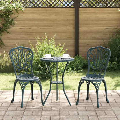 Garten Bistro Set 3 pcs Grün Aluminium