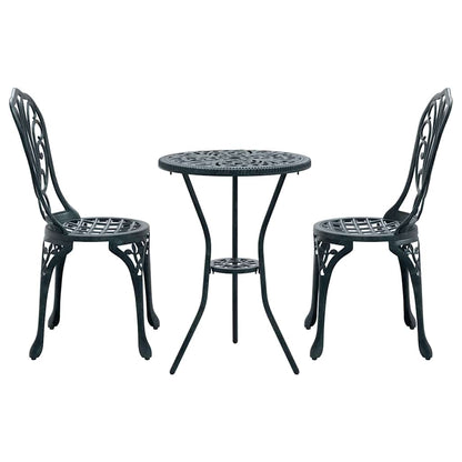 Garten Bistro Set 3 pcs Grün Aluminium