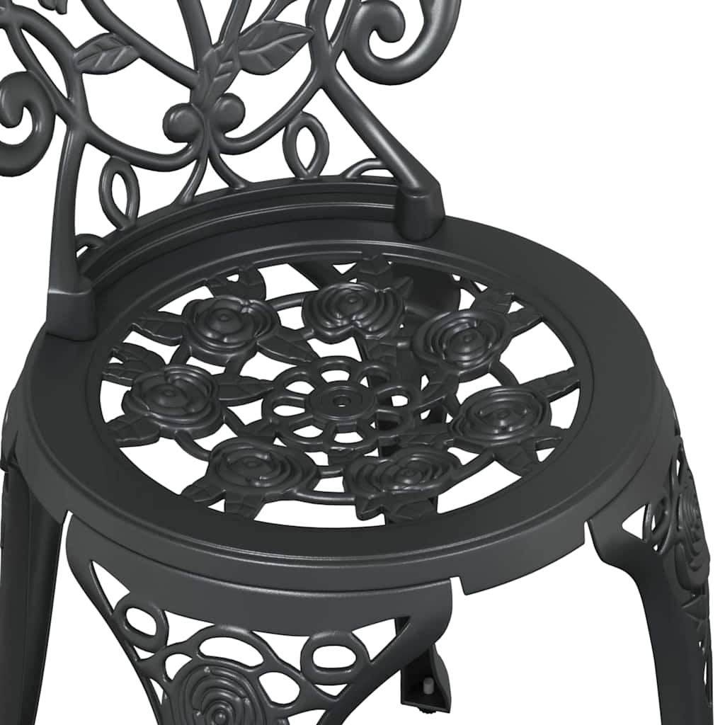 Garten Bistro Set 3 pcs Schwarz Aluminium