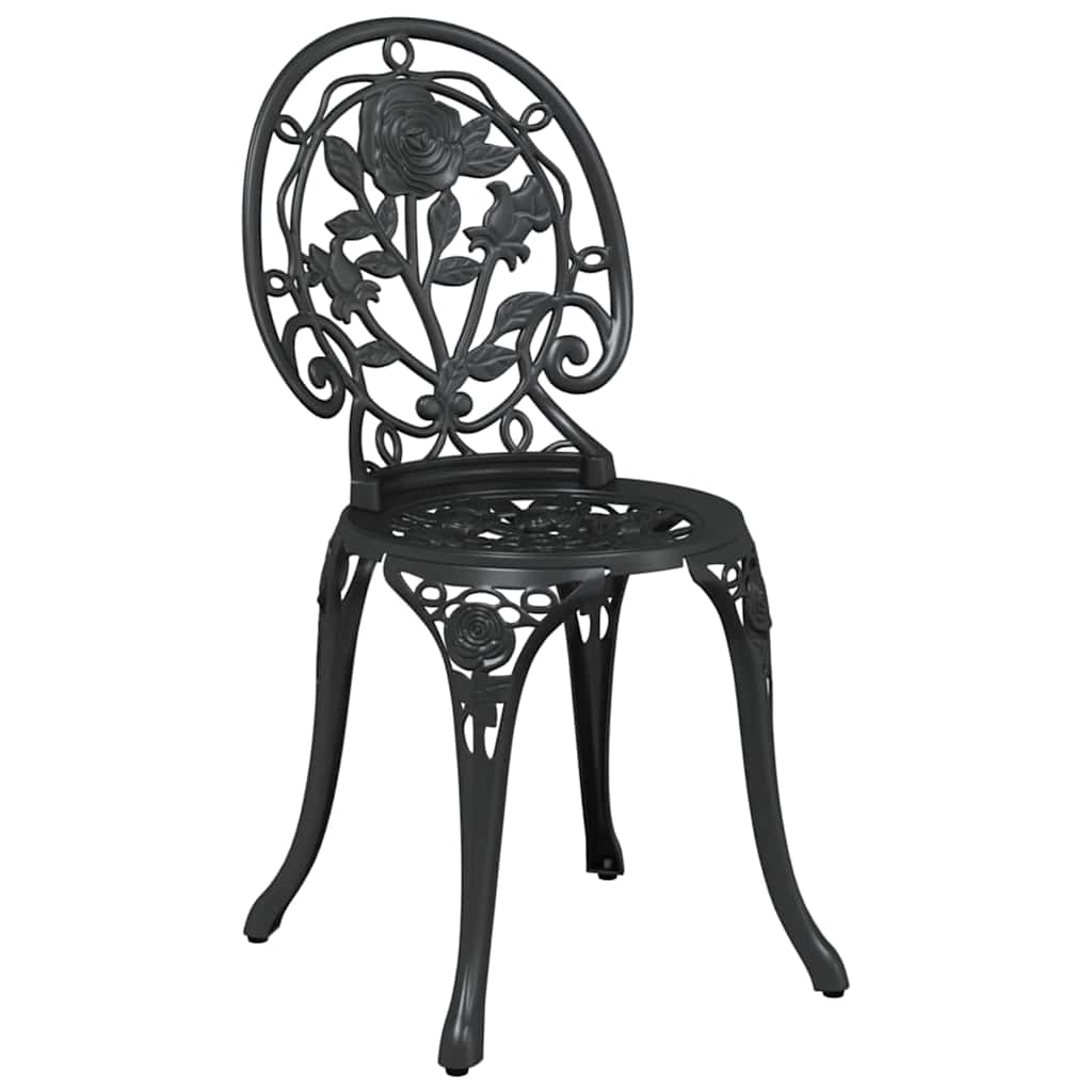 Garten Bistro Set 3 pcs Schwarz Aluminium
