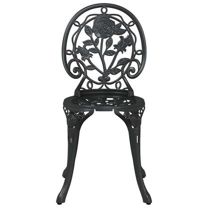 Garten Bistro Set 3 pcs Schwarz Aluminium