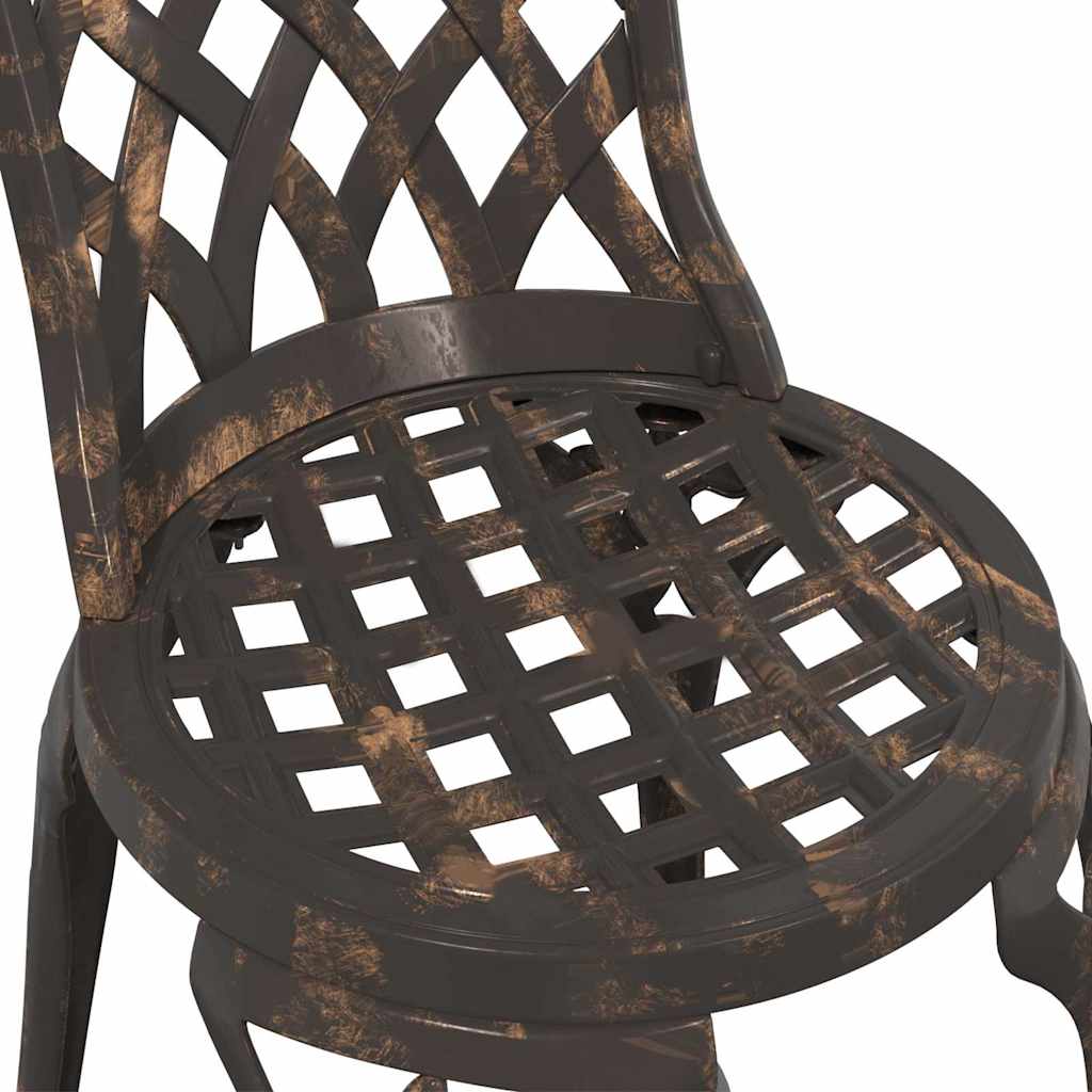 Garten Bistro Set 3 pcs Bronze Aluminium