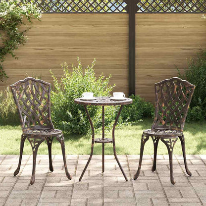Garten Bistro Set 3 pcs Bronze Aluminium