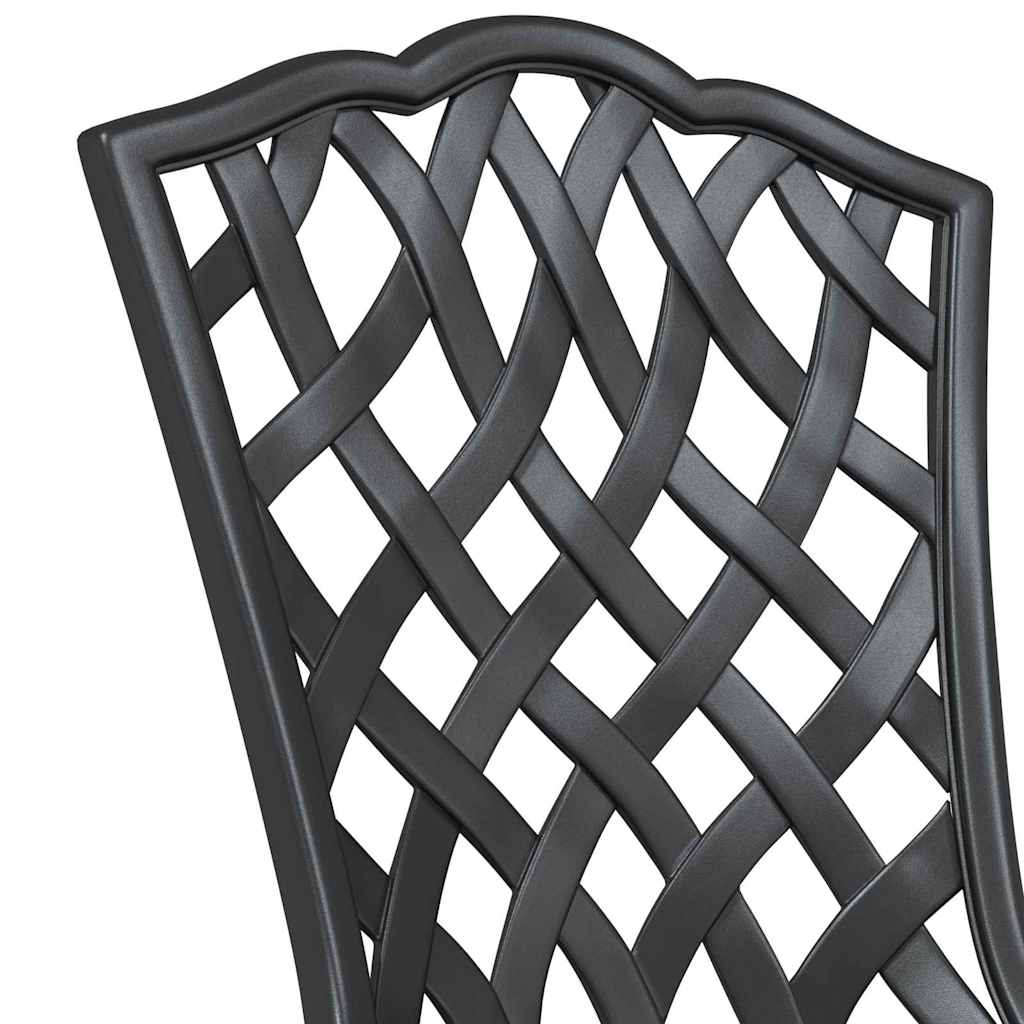 Garten Bistro Set 3 pcs Schwarz Aluminium