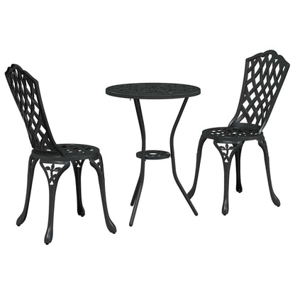 Garten Bistro Set 3 pcs Schwarz Aluminium