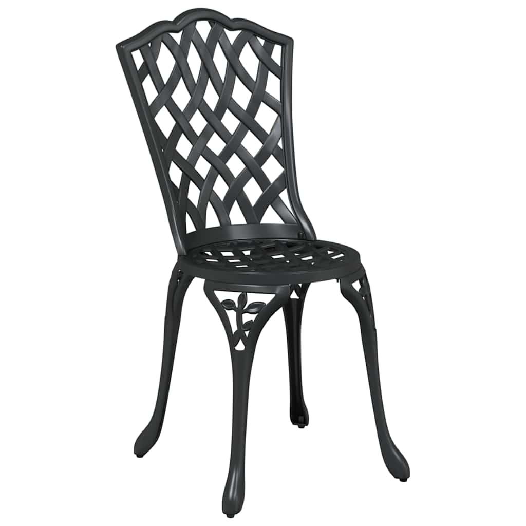Garten Bistro Set 3 pcs Schwarz Aluminium