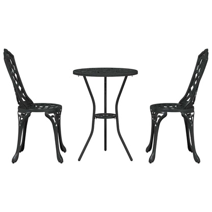 Garten Bistro Set 3 pcs Schwarz Aluminium