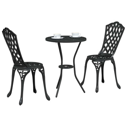 Garten Bistro Set 3 pcs Schwarz Aluminium