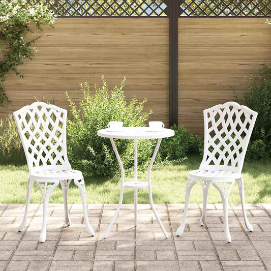 Garten Bistro Set 3 pcs Weiß Aluminium