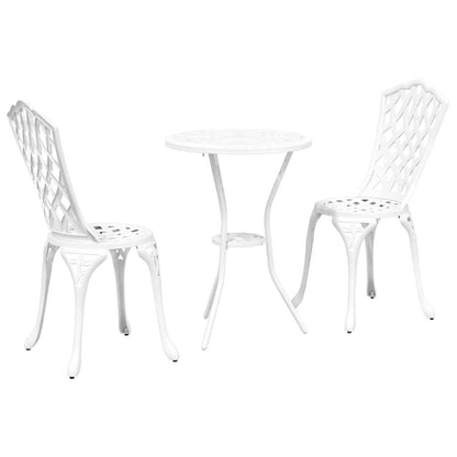 Garten Bistro Set 3 pcs Weiß Aluminium