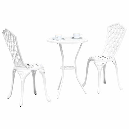 Garten Bistro Set 3 pcs Weiß Aluminium