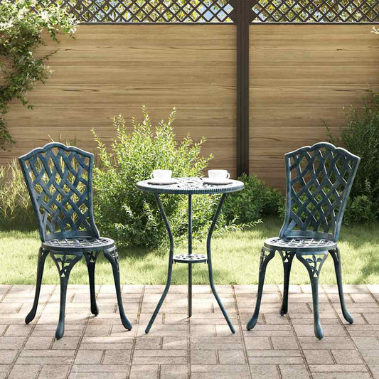 Garten Bistro Set 3 pcs Grün Aluminium