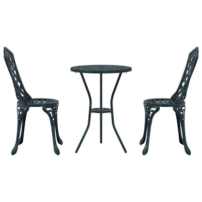 Garten Bistro Set 3 pcs Grün Aluminium