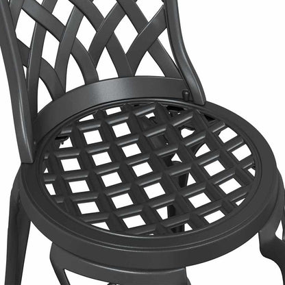 Gartenstuhl 2 pcs Schwarz 55 x 56,5 x 91cm Aluminium