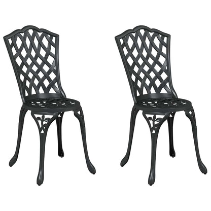 Gartenstuhl 2 pcs Schwarz 55 x 56,5 x 91cm Aluminium