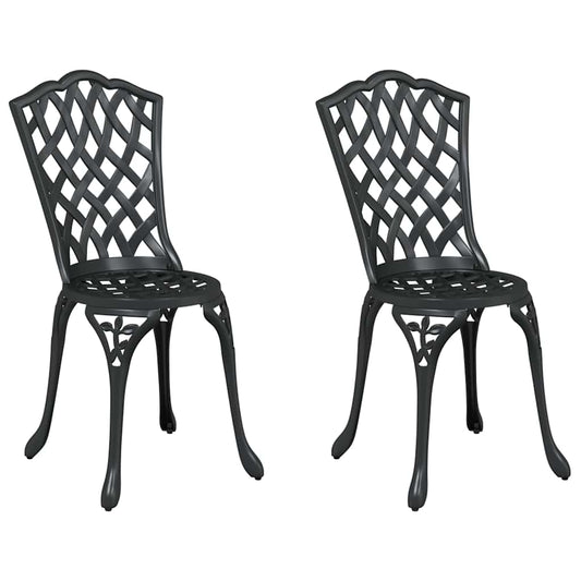 Gartenstuhl 2 pcs Schwarz 55 x 56,5 x 91cm Aluminium