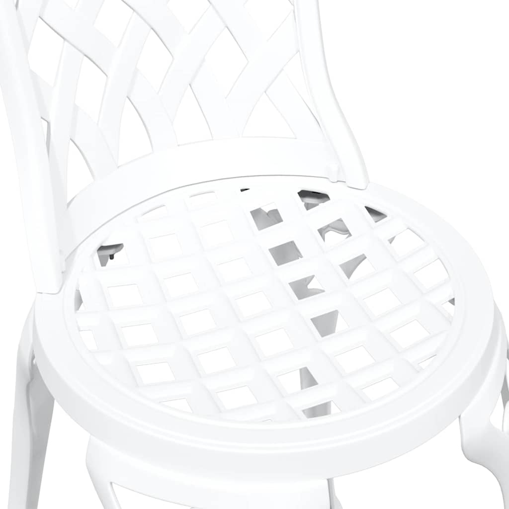 Gartenstuhl 2 pcs Weiß 55 x 56,5 x 91cm Aluminium