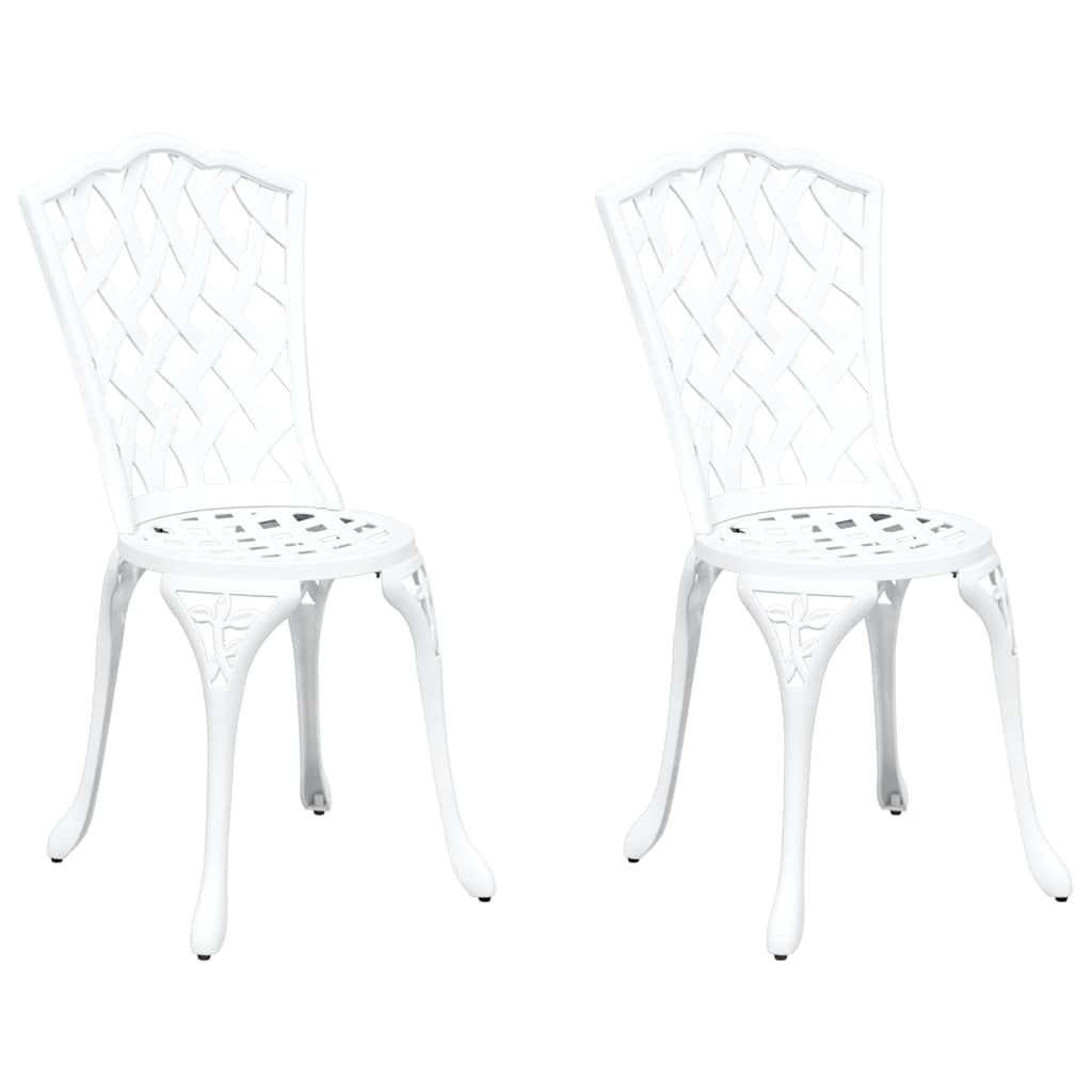 Gartenstuhl 2 pcs Weiß 55 x 56,5 x 91cm Aluminium