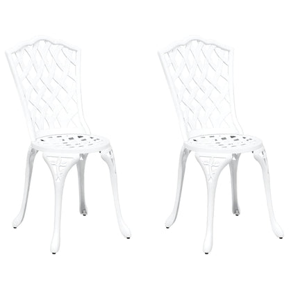 Gartenstuhl 2 pcs Weiß 55 x 56,5 x 91cm Aluminium