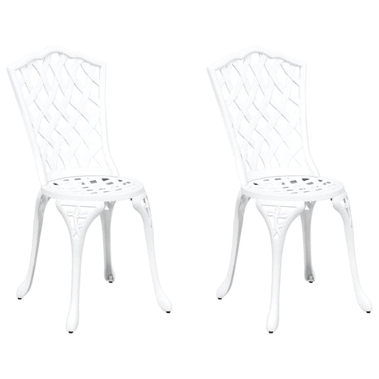 Gartenstuhl 2 pcs Weiß 55 x 56,5 x 91cm Aluminium