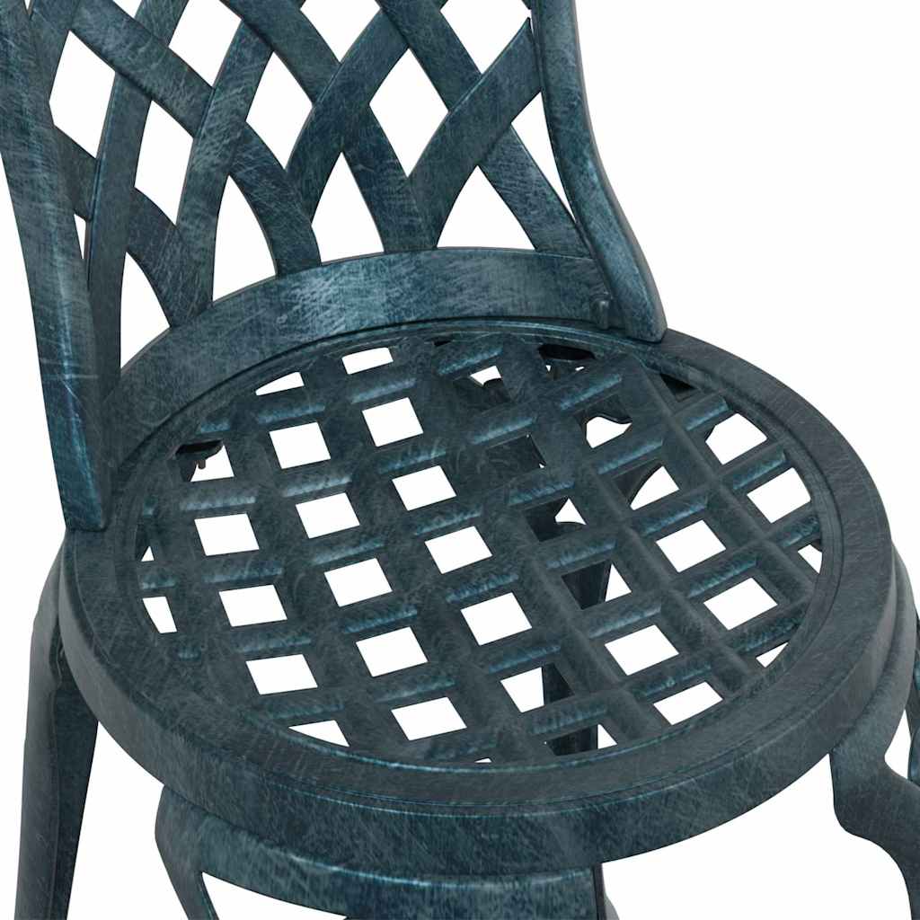 Gartenstuhl mit Kissen 2 pcs Grün 55 x 56,5 x 91cm Aluminium