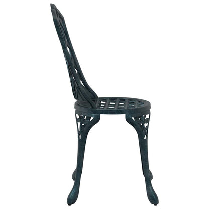 Gartenstuhl mit Kissen 2 pcs Grün 55 x 56,5 x 91cm Aluminium