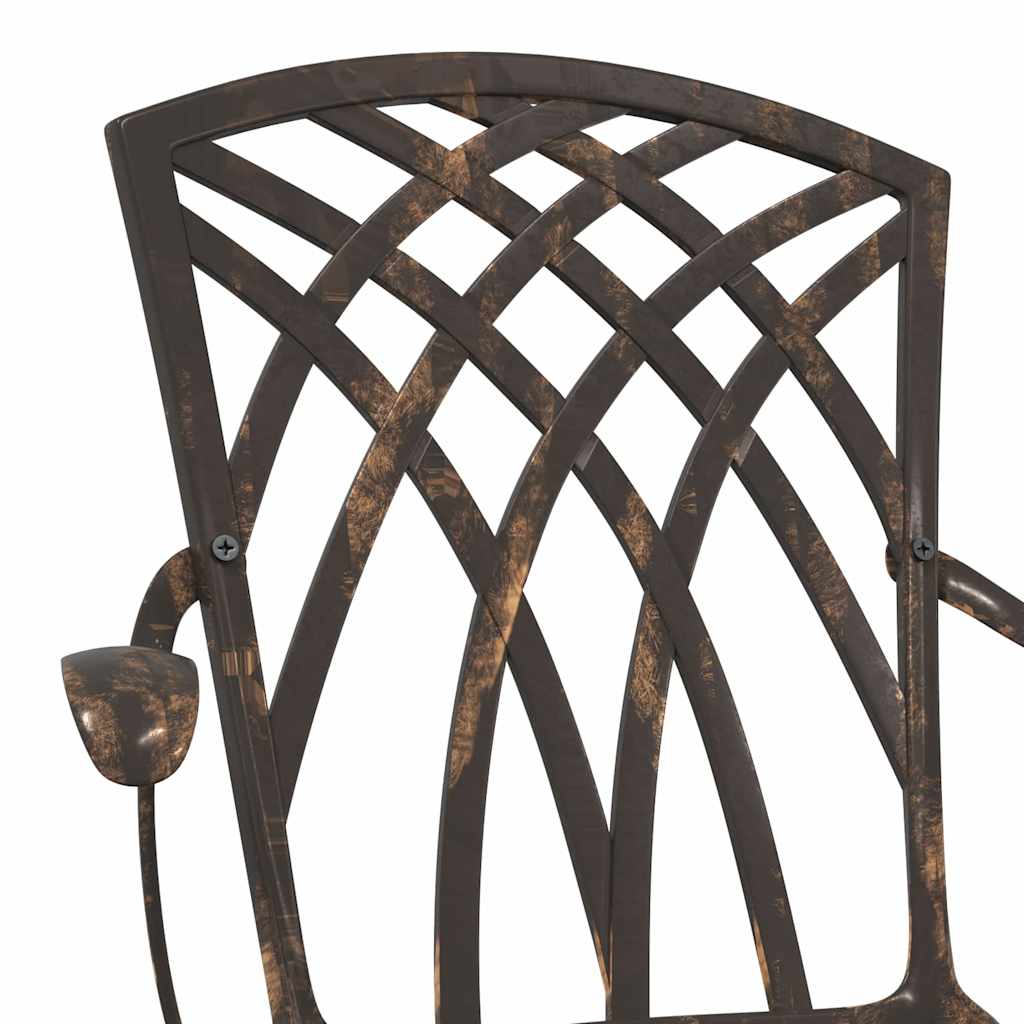 Gartenstuhl 2 pcs Bronzefarben 55 x 56,5 x 91cm Aluminium