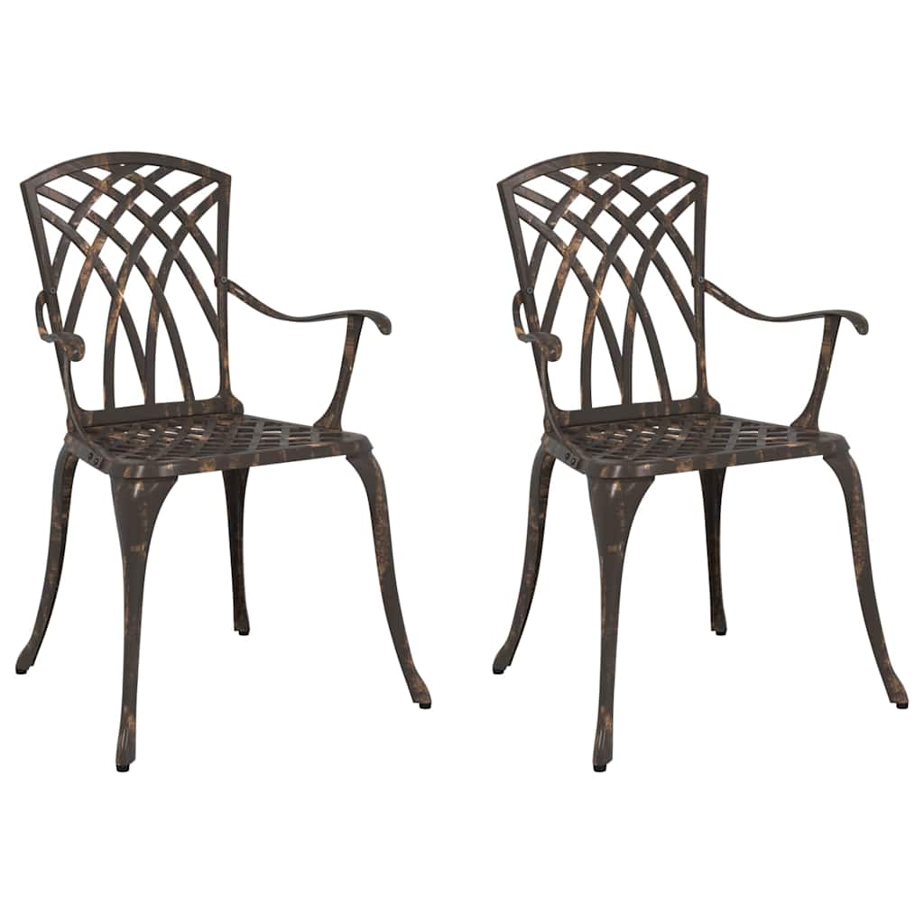 Gartenstuhl 2 pcs Bronzefarben 55 x 56,5 x 91cm Aluminium