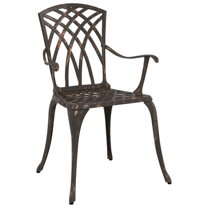 Gartenstuhl 2 pcs Bronzefarben 55 x 56,5 x 91cm Aluminium