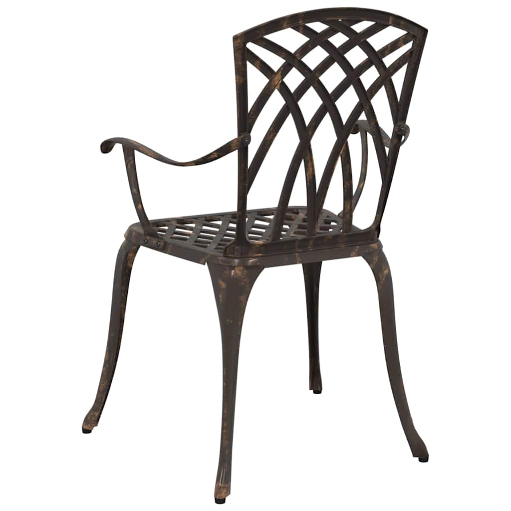 Gartenstuhl 2 pcs Bronzefarben 55 x 56,5 x 91cm Aluminium