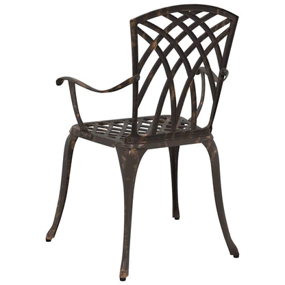 Gartenstuhl 2 pcs Bronzefarben 55 x 56,5 x 91cm Aluminium