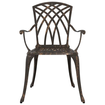 Gartenstuhl 2 pcs Bronzefarben 55 x 56,5 x 91cm Aluminium