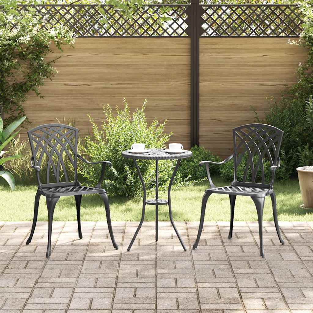 Gartenstuhl 2 pcs Schwarz 55 x 56,5 x 91cm Aluminium
